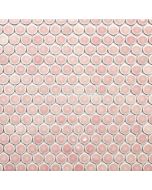 Glossy Penny Round Mosaic Tile, Light Pink