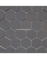 Hexagon Matte Porcelain Mosaic, 2", Dark Grey