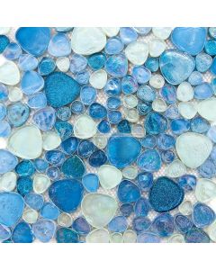 GM0157 Iridescent Glitter Pebble Mosaic, Blue